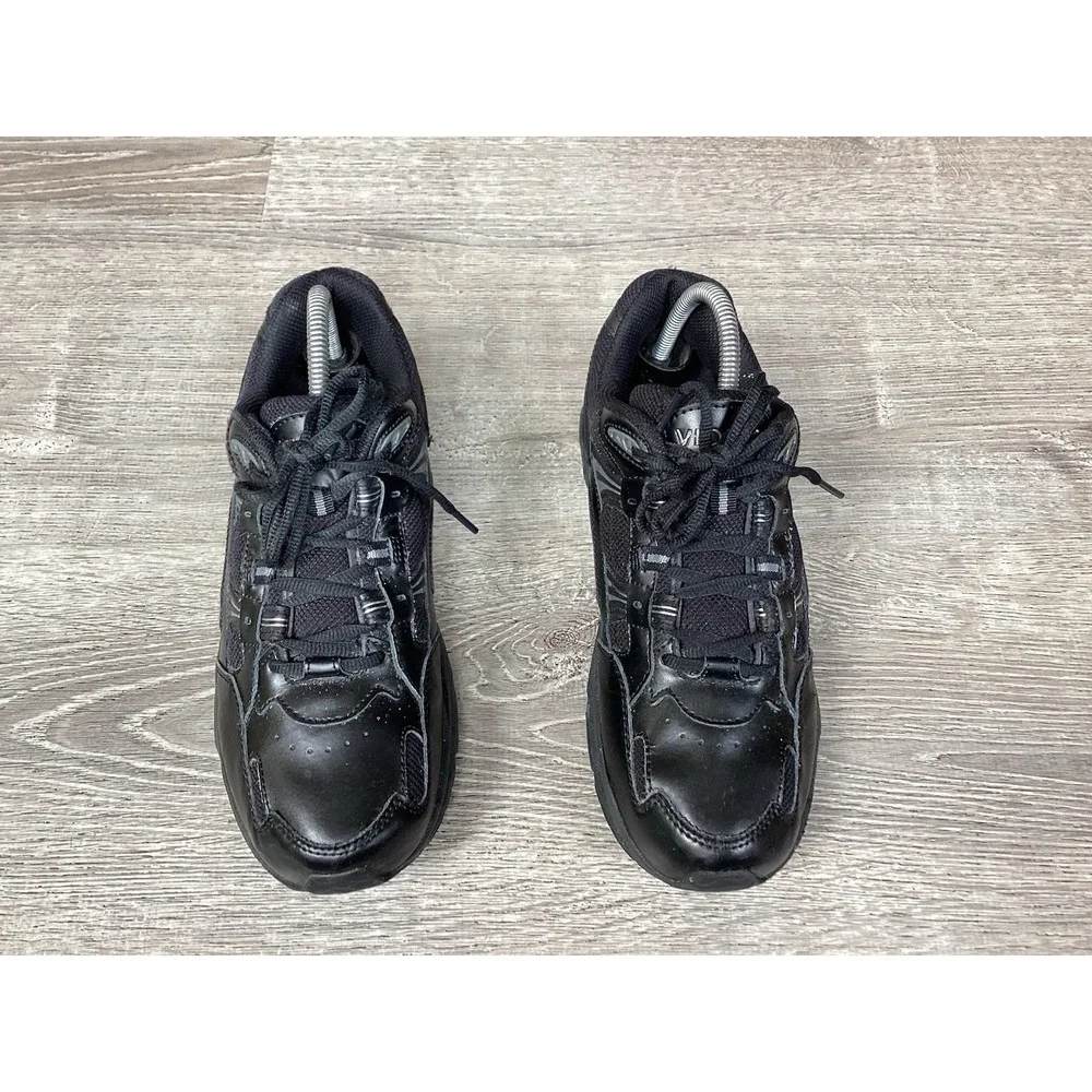 Vionic 23Walk Sneakers Womens 9 Wide Black Walking Shoes Lace Up Low Top